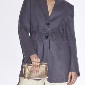 ZARA brand new gold box bag with metallic structure